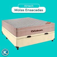 Colchão Casal Molas Ensacadas + Bau Bege - Airtech Ortobom - 3
