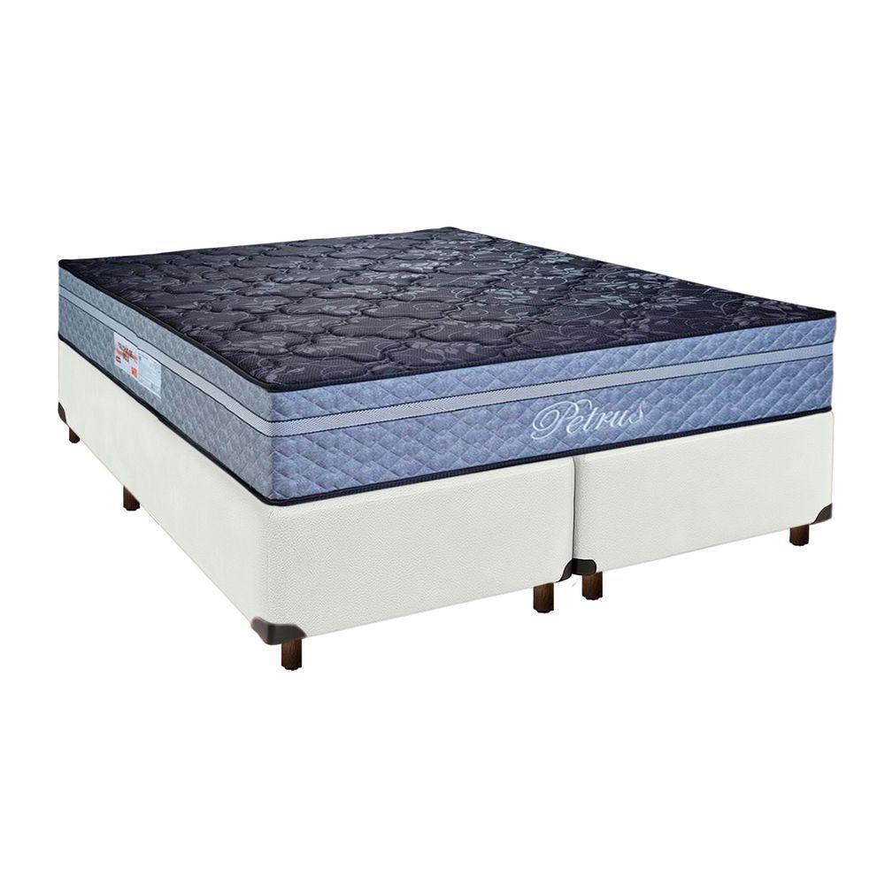 Cama Box Branco Queen + Colchão Molas Ensacadas Petrus Paropas - 1