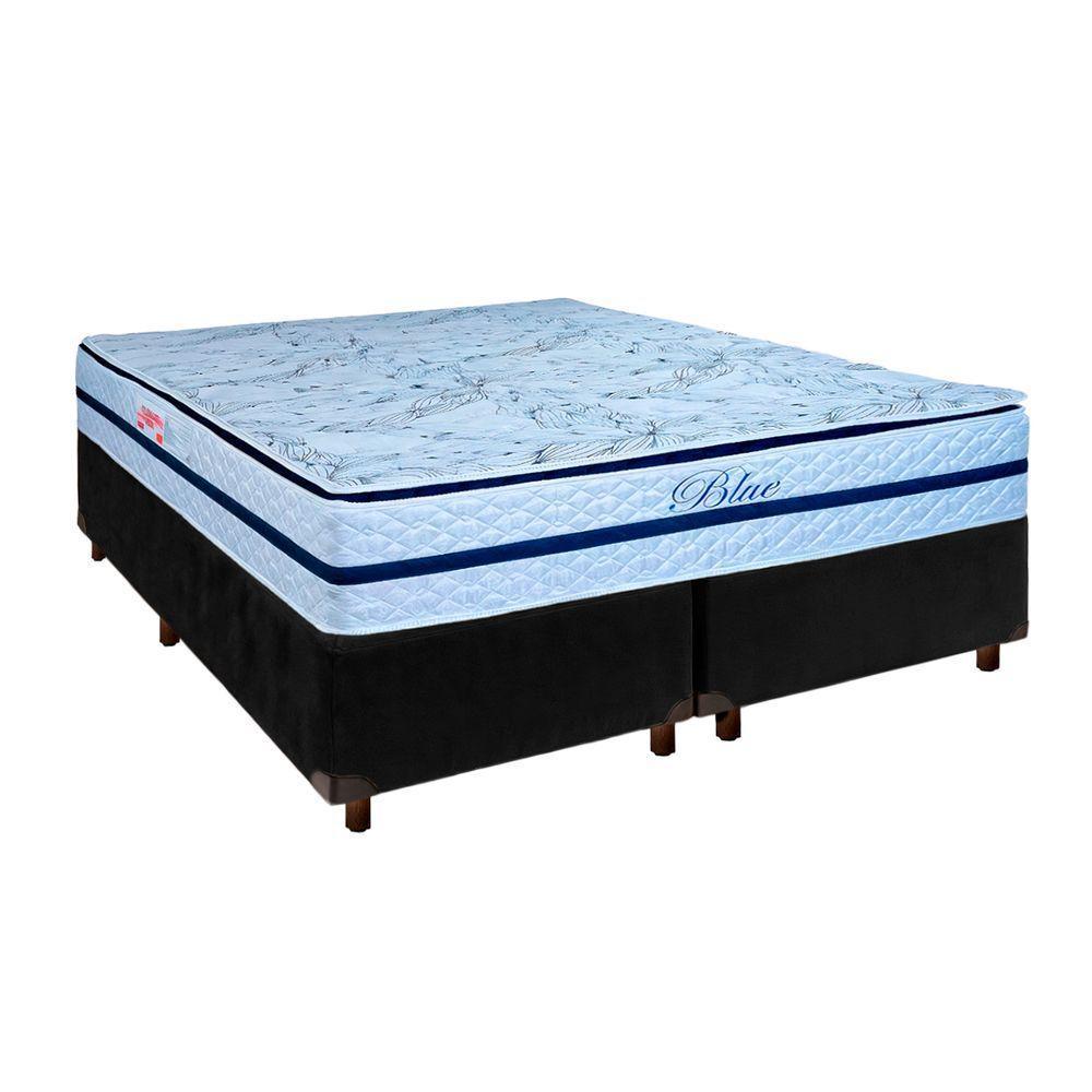 Cama Box Blindado Casal + Colchão Molas Ensacadas Blue Paropas - 1