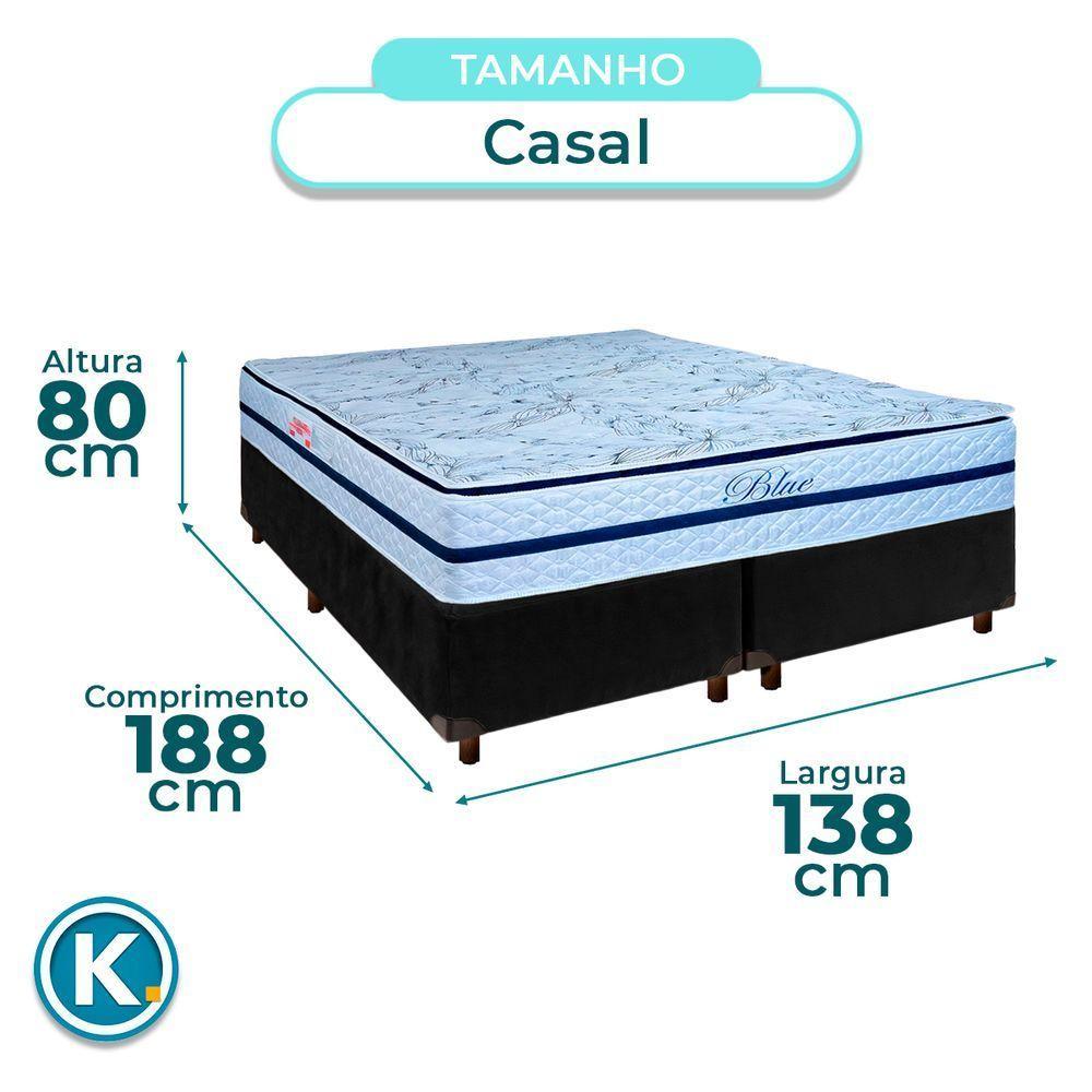 Cama Box Blindado Casal + Colchão Molas Ensacadas Blue Paropas - 2