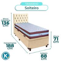 Kit Cama Box Bau + Cabeceira + Colchão Solteiro Molas Ensacadas - Legaccy - Paropas - 3