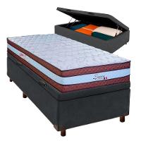 Cama + Bau Blindado E Colchão Molas Ensacadas Solteiro - Legaccy Paropas - 1