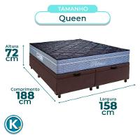 Cama + Bau Blindado E Colchão Molas Ensacadas Queen - Petrus Paropas - 3