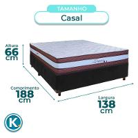 Cama + Box Preto E Colchão Molas Ensacadas Casal - Legaccy Paropas - 3