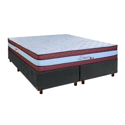 Cama + Box Blindado E Colchão Molas Ensacadas Casal - Legaccy Paropas