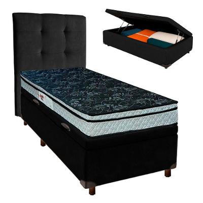 Kit Cama Box Bau + Cabeceira + Colchão Solteiro D28 - Conforto - Paropas