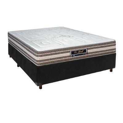 Cama + Box Preto E Colchão Molas Ensacadas Casal - Legriff Sankonfort