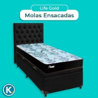 Kit Cama Box Bau + Cabeceira + Colchão Solteiro Molas Ensacadas - Life Gold - Paropas - 5