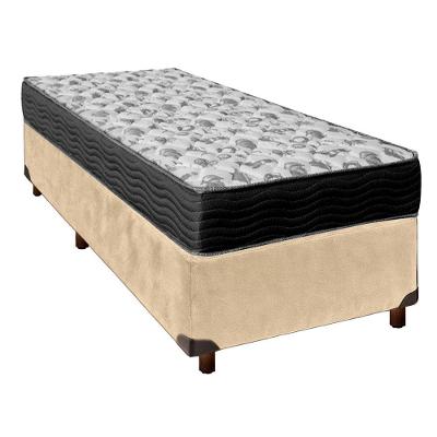 Cama + Box Perola E Colchão D33 Solteiro - Iso100 Ortobom