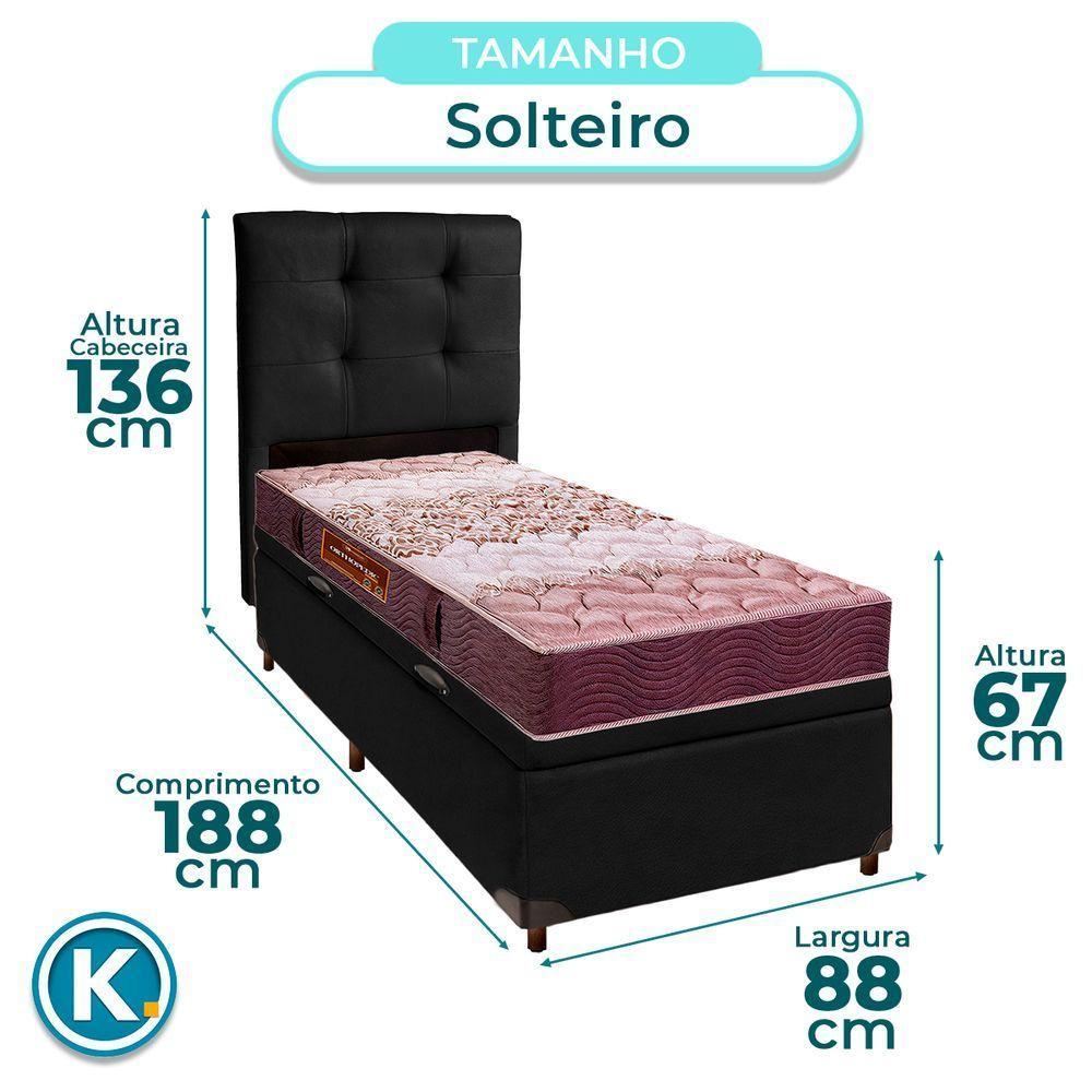 Kit Cama Box Bau + Cabeceira + Colchão Solteiro D26 - Ortophedic - Sankonfort - 3