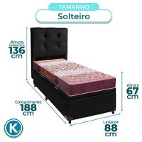Kit Cama Box Bau + Cabeceira + Colchão Solteiro D26 - Ortophedic - Sankonfort - 3