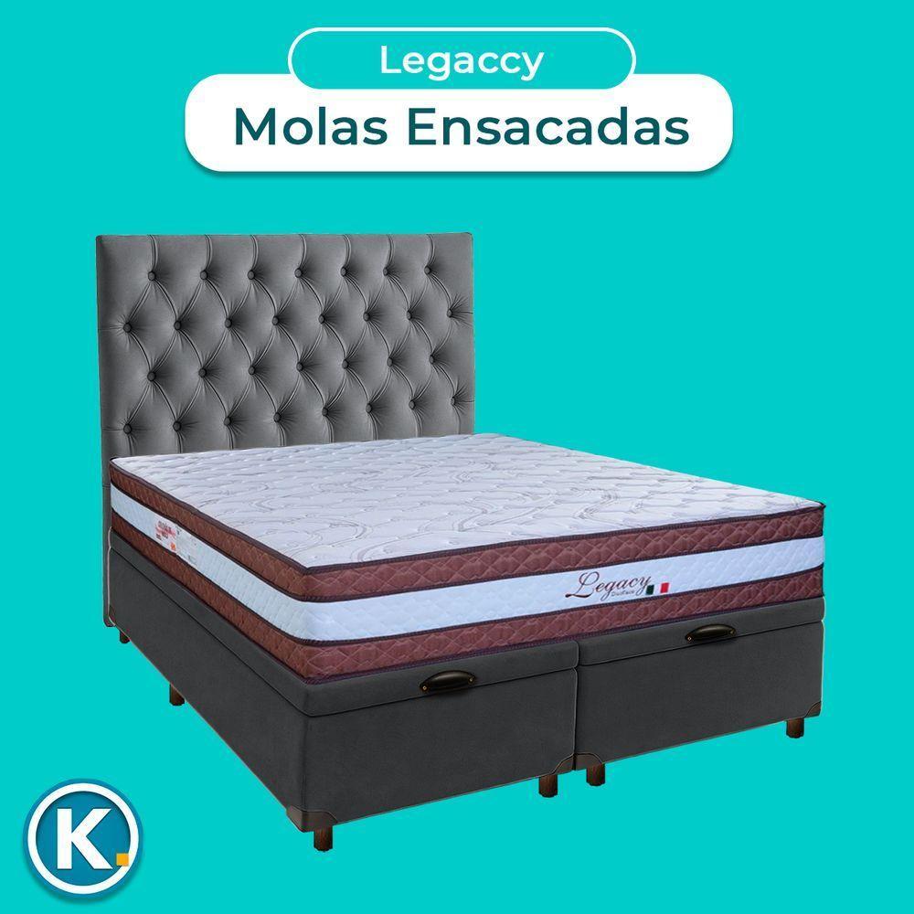 Kit Cama Box Bau + Cabeceira + Colchão Queen Molas Ensacadas - Legaccy - Paropas - 4