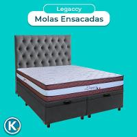 Kit Cama Box Bau + Cabeceira + Colchão Queen Molas Ensacadas - Legaccy - Paropas