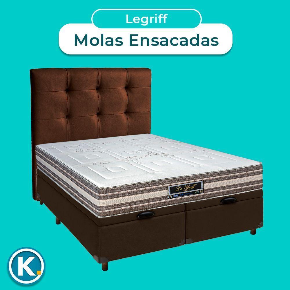Kit Cama Box Bau + Cabeceira + Colchão Casal Molas Ensacadas - Legriff - Sankonfort - 4