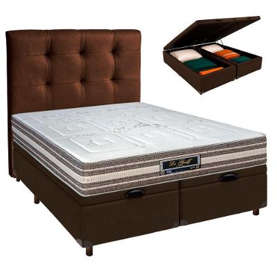 Kit Cama Box Bau + Cabeceira + Colchão Casal Molas Ensacadas - Legriff - Sankonfort