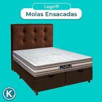 Kit Cama Box Bau + Cabeceira + Colchão Casal Molas Ensacadas - Legriff - Sankonfort