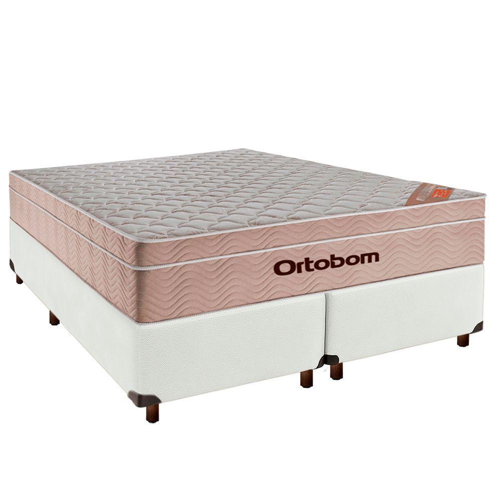 Cama + Box Branco E Colchão Molas Ensacadas Queen - Airtech Ortobom - 1