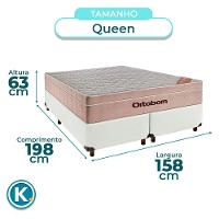 Cama + Box Branco E Colchão Molas Ensacadas Queen - Airtech Ortobom - 3