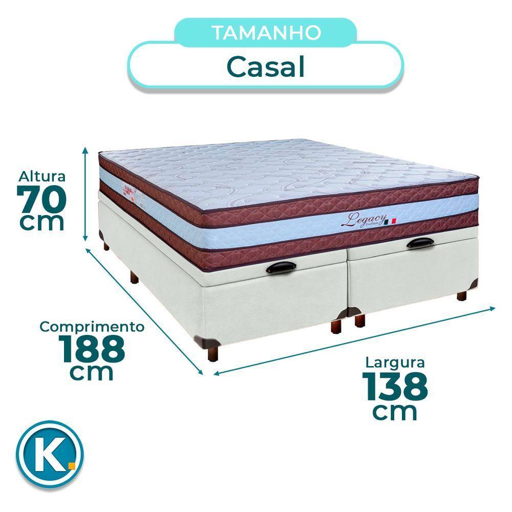 Cama + Bau Blindado E Colchão Molas Ensacadas Casal - Legaccy Paropas - 3