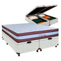 Cama + Bau Blindado E Colchão Molas Ensacadas Casal - Legaccy Paropas - 1
