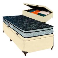Cama + Bau Blindado E Colchão D28 Solteiro - Conforto Paropas - 1