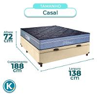 Cama + Bau Blindado E Colchão Molas Ensacadas Casal - Petrus Paropas - 3