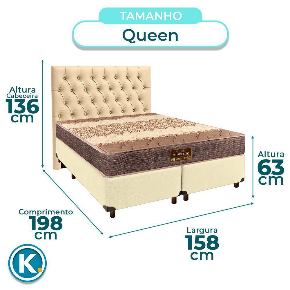 Kit Cama Box + Cabeceira + Colchão Queen D26 - Ortophedic - Sankonfort - 3