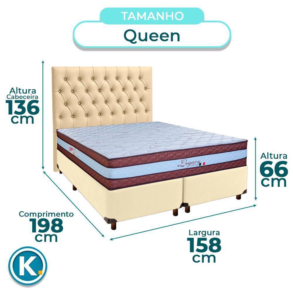 Kit Cama Box + Cabeceira + Colchão Queen Molas Ensacadas - Legaccy - Paropas - 3