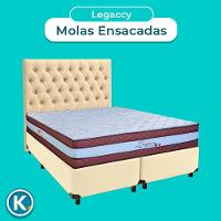 Kit Cama Box + Cabeceira + Colchão Queen Molas Ensacadas - Legaccy - Paropas