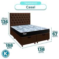 Kit Cama Box Bau + Cabeceira + Colchão Casal Molas Ensacadas - Life Gold - Paropas - 3