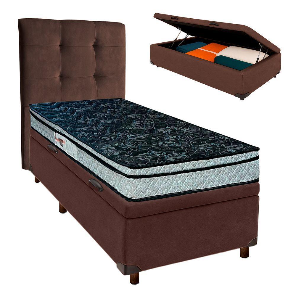 Kit Cama Box Bau + Cabeceira + Colchão Solteiro D28 - Conforto - Paropas - 1