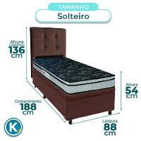 Kit Cama Box Bau + Cabeceira + Colchão Solteiro D28 - Conforto - Paropas - 3