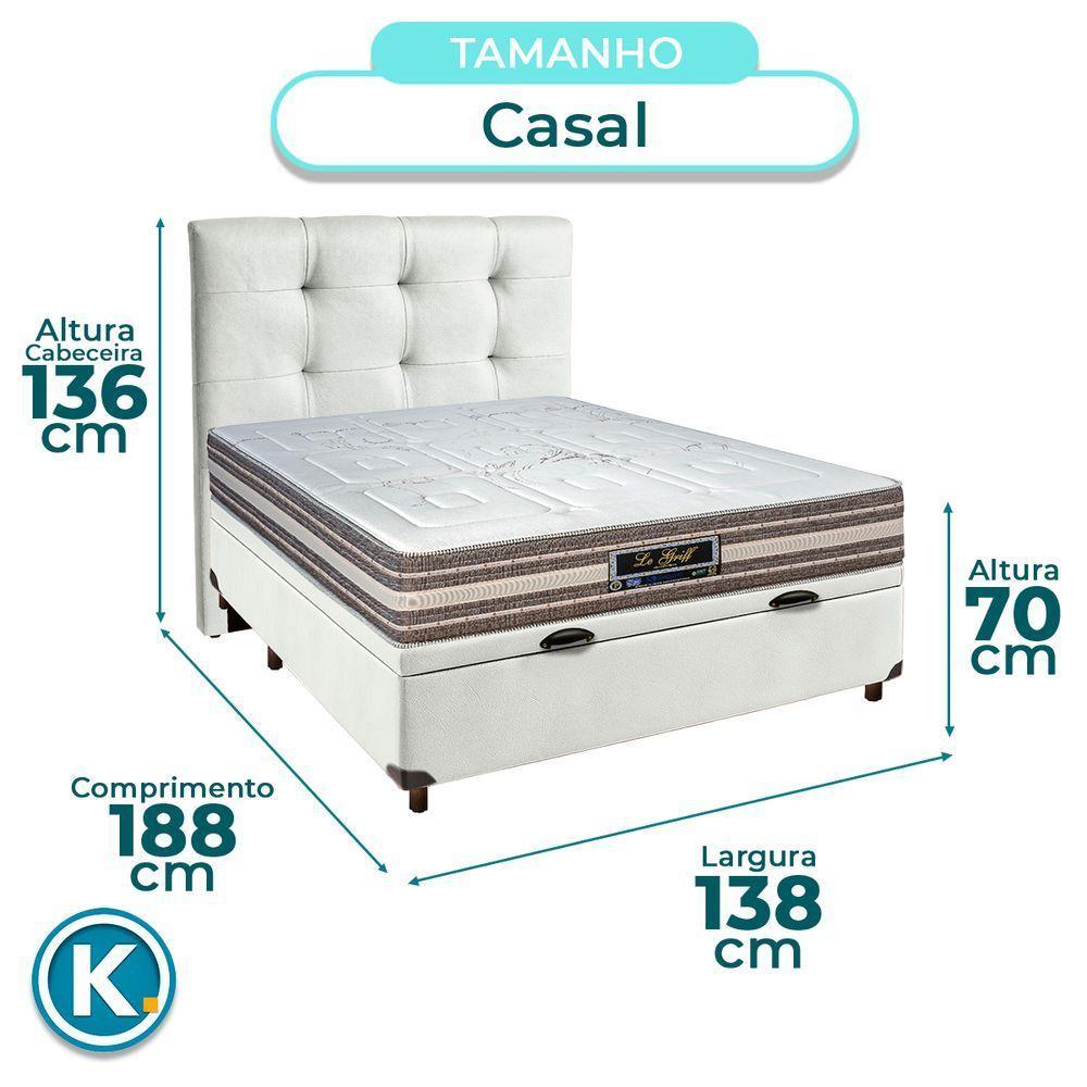 Kit Cama Box Bau + Cabeceira + Colchão Casal Molas Ensacadas - Legriff - Sankonfort - 3