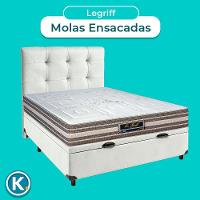 Kit Cama Box Bau + Cabeceira + Colchão Casal Molas Ensacadas - Legriff - Sankonfort