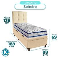 Kit Cama Box Bau + Cabeceira + Colchão Solteiro Molas Ensacadas - Blue - Paropas - 3