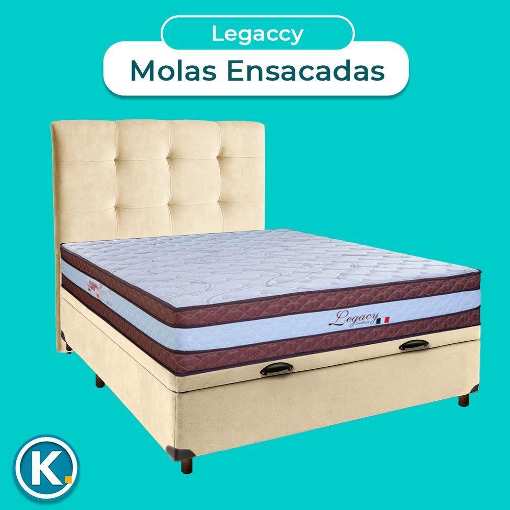 Kit Cama Box Bau + Cabeceira + Colchão Casal Molas Ensacadas - Legaccy - Paropas - 4