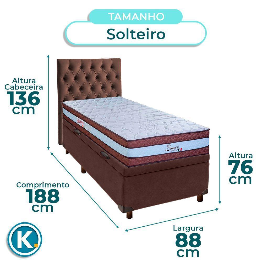 Kit Cama Box Bau + Cabeceira + Colchão Solteiro Molas Ensacadas - Legaccy - Paropas - 3