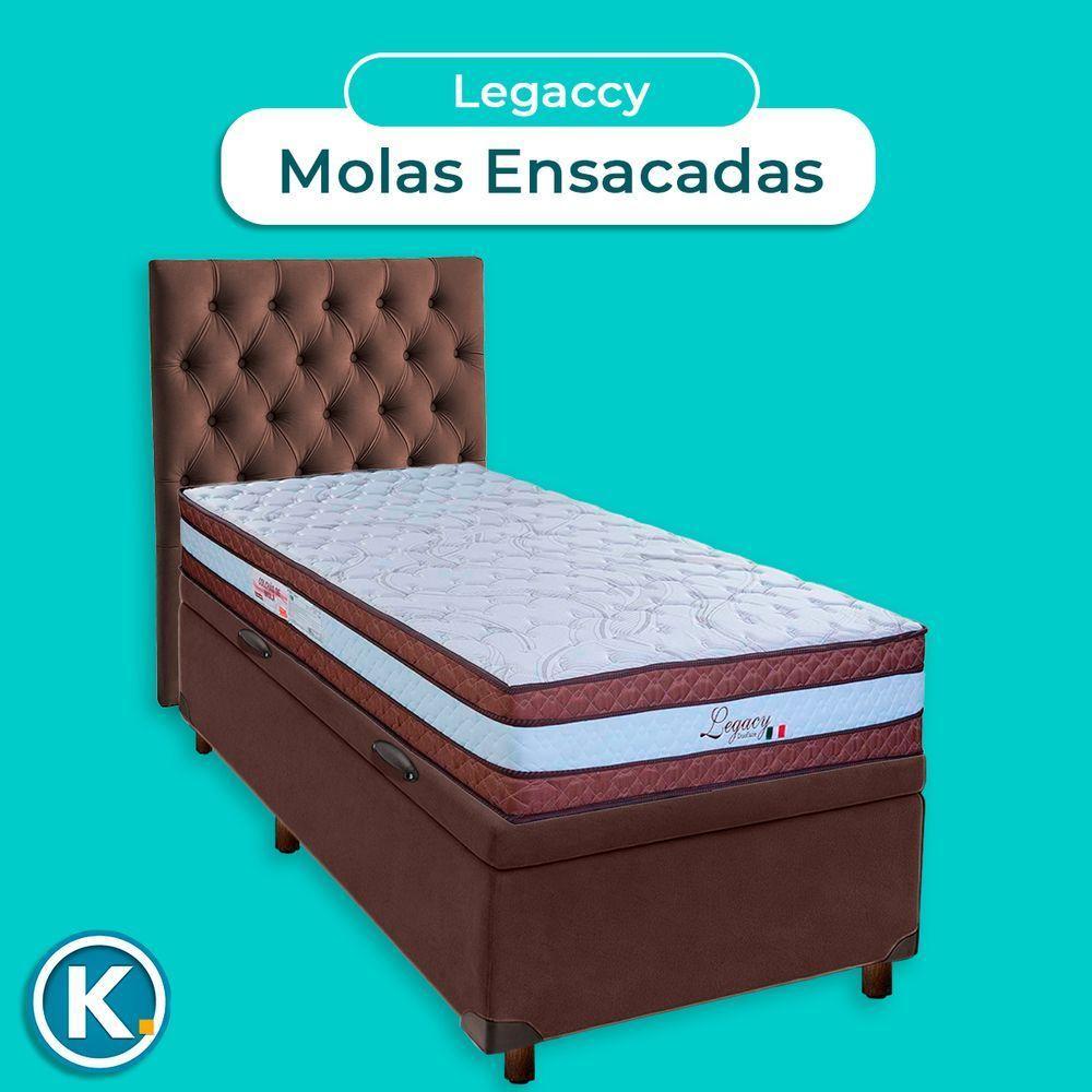 Kit Cama Box Bau + Cabeceira + Colchão Solteiro Molas Ensacadas - Legaccy - Paropas - 4