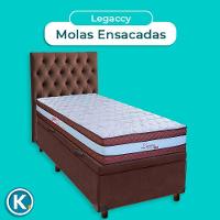 Kit Cama Box Bau + Cabeceira + Colchão Solteiro Molas Ensacadas - Legaccy - Paropas