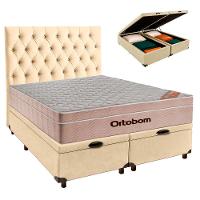 Kit Cama Box Bau + Cabeceira + Colchão Queen Molas Ensacadas - Airtech - Ortobom - 1