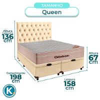Kit Cama Box Bau + Cabeceira + Colchão Queen Molas Ensacadas - Airtech - Ortobom - 3