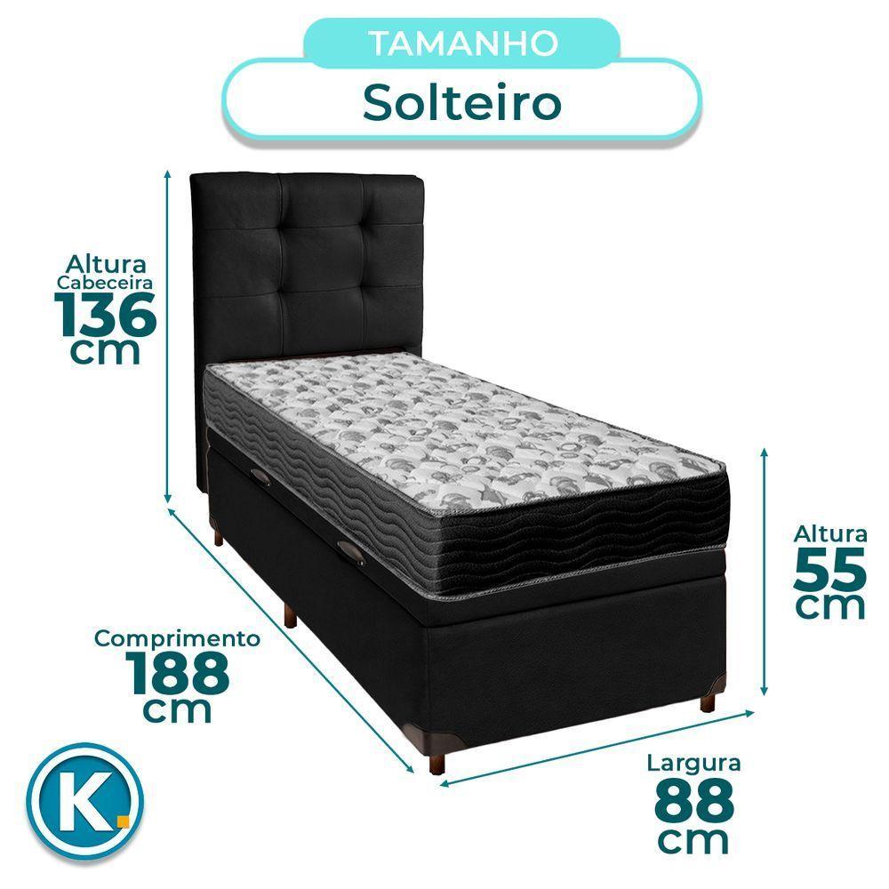 Kit Cama Box Bau + Cabeceira + Colchão Solteiro D33 - Iso100 - Ortobom - 3