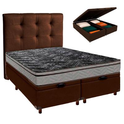 Kit Cama Box Bau + Cabeceira + Colchão Casal D28 - Conforto - Paropas
