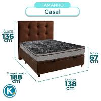 Kit Cama Box Bau + Cabeceira + Colchão Casal D28 - Conforto - Paropas - 3