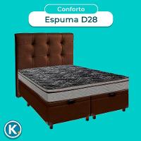 Kit Cama Box Bau + Cabeceira + Colchão Casal D28 - Conforto - Paropas
