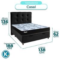 Kit Cama Box Bau + Cabeceira + Colchão Casal Molas Ensacadas - Life Gold - Paropas - 3