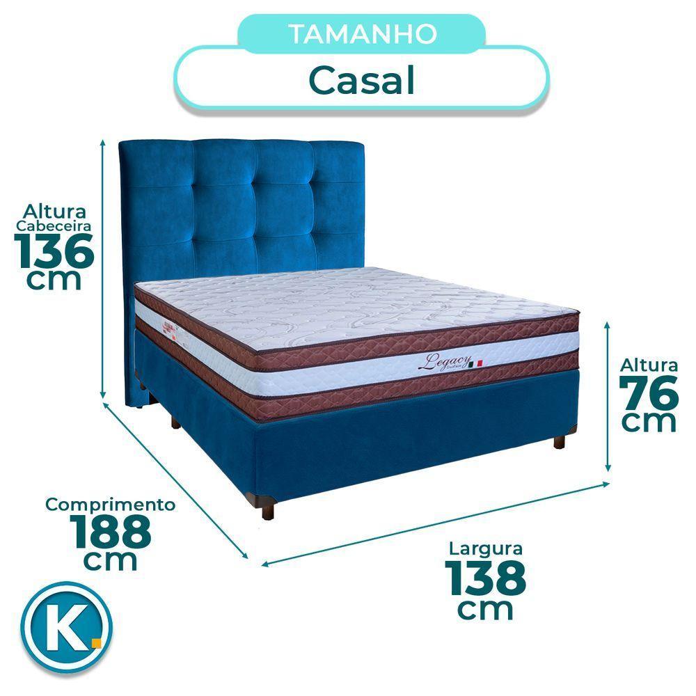Kit Cama Box + Cabeceira + Colchão Casal Molas Ensacadas - Legaccy - Paropas - 3