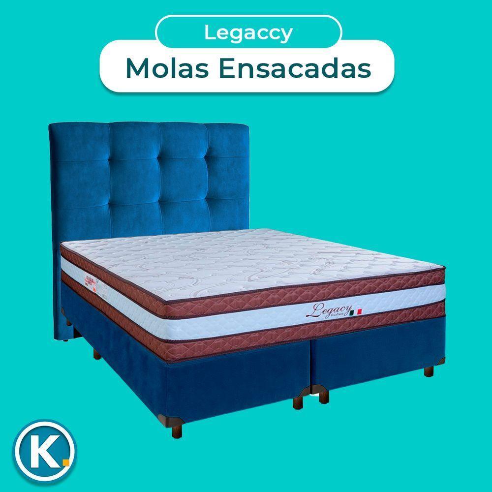 Kit Cama Box + Cabeceira + Colchão Casal Molas Ensacadas - Legaccy - Paropas - 4