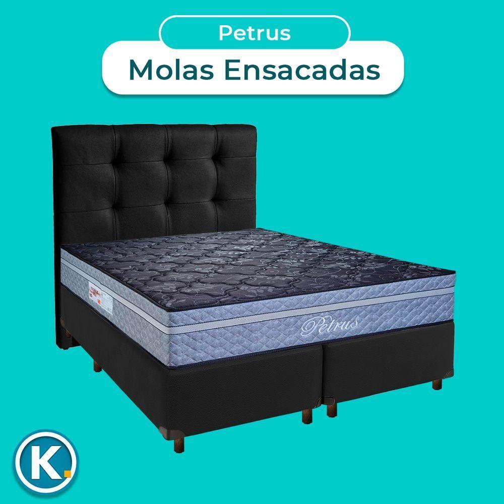 Kit Cama Box + Cabeceira + Colchão Queen Molas Ensacadas - Petrus - Paropas - 4