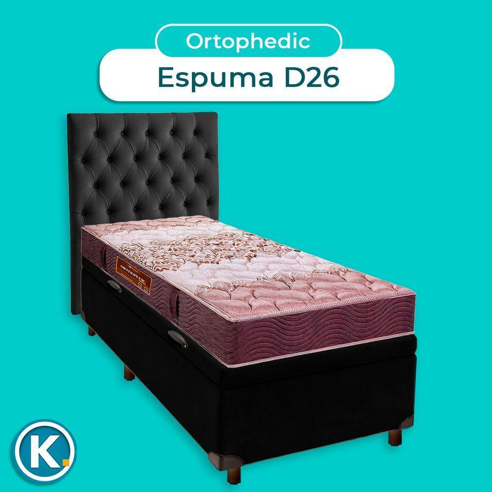 Kit Cabeceira + Cama Box Bau + Colchão Solteiro D26 Ortophedic Sankonfort - 4